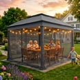 thumbnail image 3 of COOS BAY 11'x11' Pop-Up Instant Gazebo Tent with Mosquito Netting Outdoor Canopy Shelter with 121 Square Feet of Shade, Dark Gray, 3 of 10