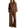 thumbnail image 3 of HAJWOH Womens Elegant Lounge Sets Sweatsuit Sets 2 Piece Outfits with Sweater Tops and Wide Leg Sweatpants, 3 of 6