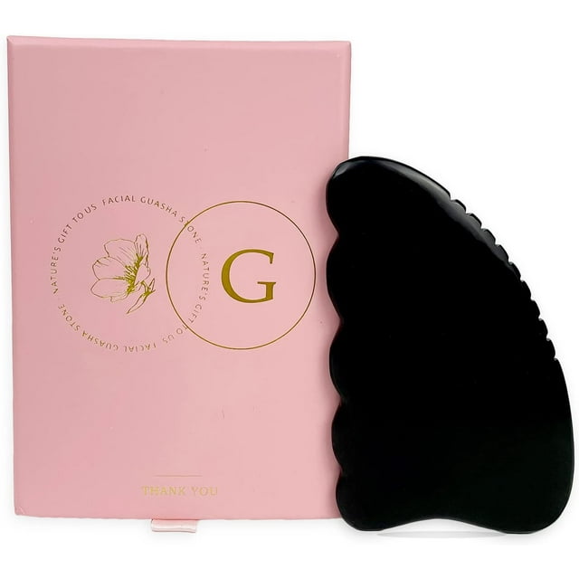 GFDYREE Gua Sha Facial Body Massage Tools, Unique 9-Edge Gua Sha Bian Stone, 3D Gua Sha Stone with Ridges, Gentle Gua Sha Scraping Massage Tool Black (E-Box)