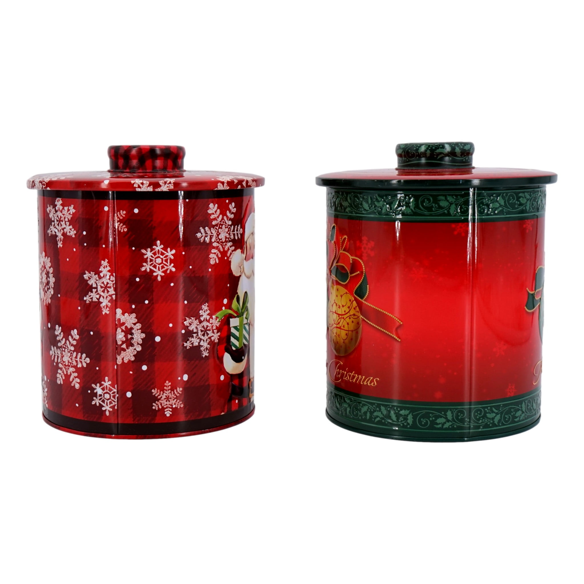 Christmas Decor 3 Pack Glass Storage Jars with Airtight Bamboo Lid,  Christmas Buffalo Plaid Canisters Set for Kitchen Countertop - Clear  Christmas