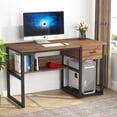 thumbnail image 2 of Tribesigns Drawing Computer Desk with Tiltable Tabletop, Painting Drafting Desk Workstation with Storage Shelves and Drawer for Students, Home Office, 2 of 8