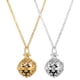 thumbnail image 1 of Juego de 2 collares huecos con copos de nieve y fragancia de aceite esencial para chicas a la moda (cadena dorada + cadena plateada + 2 piedras volcánicas de lava natural de 16 mm), 1 of 6