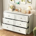 thumbnail image 4 of 6 Drawer Chest of Drawers, Modern Storage Cabinet Dresser Organizer Unit with Antique Bronze Round Handles for Living Room, Closet, Hallway, Entryway，White, 4 of 13