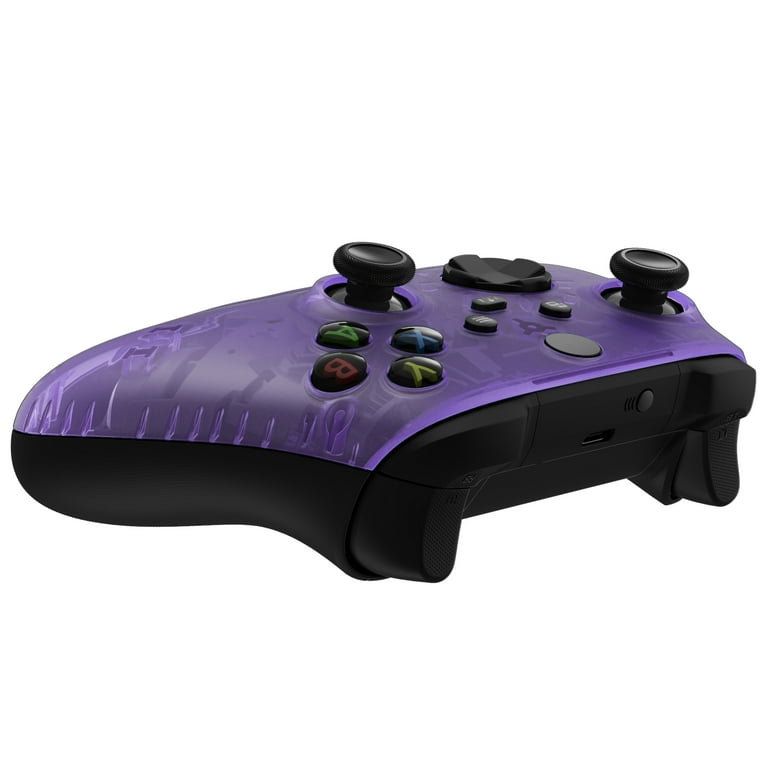 eXtremeRate Clear Atomic Purple Replacement Faceplate Front