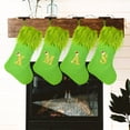 thumbnail image 2 of Classic Green Knitted Christmas Stockings with Lettering, 18-inch Festive Hanging Socks for Home Fireplace Decor, Polyester, No Feathers, for Christmas, Halloween, Thanksgiving, Fall, Summer - 1pc, 2 of 8
