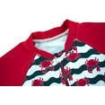 thumbnail image 3 of Boys' Swimsuit Zip Rash Guard Sun Protection Swimwear（red 12M）, 3 of 4