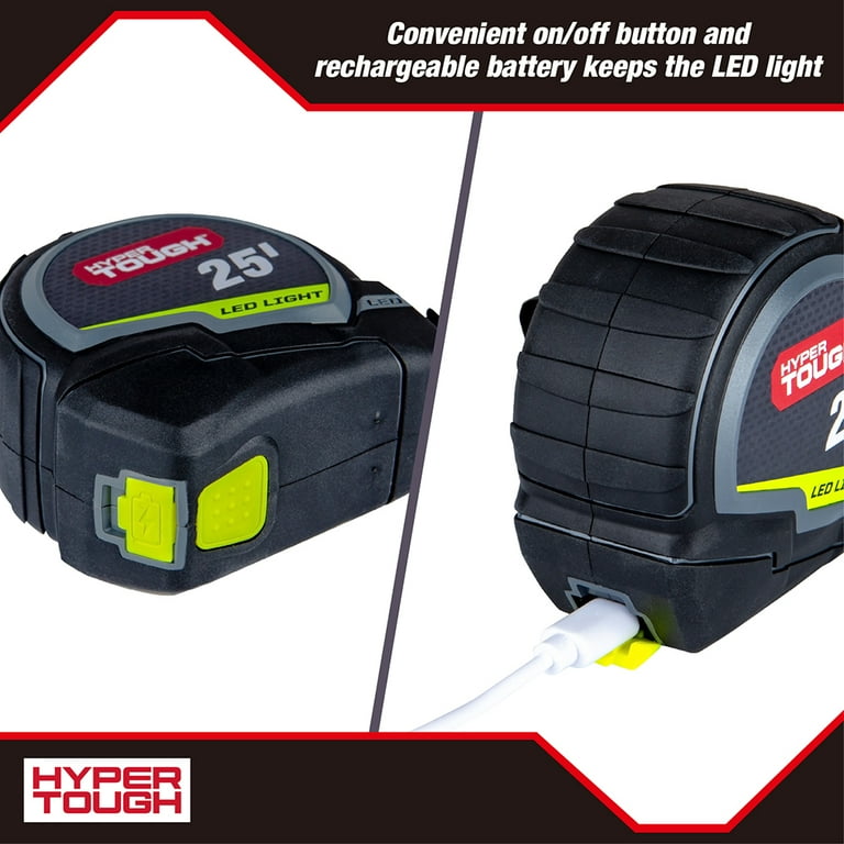 Hyper Tough 25ft. LED Tape Measure - Walmart.com