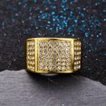 thumbnail image 3 of 11MM Yellow Gold Filled White CZ Band Men's Wedding Gift Engagement Ring Sz 8-12, 3 of 4