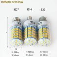 thumbnail image 1 of Bombillas LED de maíz, Base de tornillo de bayoneta, ampolla 5730 SMD, lámparas de mesa para dormitorio y hogar, 5W, 7W, 9W, 12W, 15W, 25W, E27, E14, B22, G9, GU10, 220V, 1 of 4