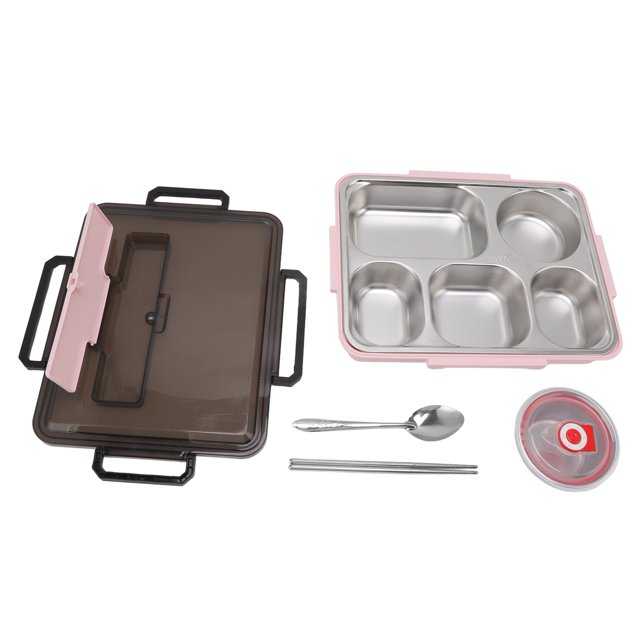 Lunch Box Bento Box 304 Stainless Steel 5 Compartments Student Thermal Anti Skid Tableware Packaging Container