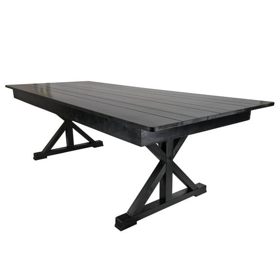 8' Black Rectangle X Leg Wood Farm Table - Perfect for Events by Chivari
