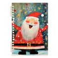 thumbnail image 2 of Cute Christmas Santa Claus Ring Binder Notebook Journey Note Diary College Ruled Spiral Notebook Study Loose Leaf Paper A5 60 Pages, 2 of 8
