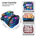 thumbnail image 3 of Dog Paw Print Double-Layered Insulated Lunch Bag with Dual Compartments | Large Capacity Reusable Lunch Bags for Men and Women | 7.1x11.4x16.1 Inches Handheld Meal Bag for Work and School, 3 of 6