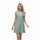 thumbnail image 4 of Vestido de Mujer Color Liso Sin Mangas con Cuello en V y Bolsillos, Verde Oscuro L, 4 of 10