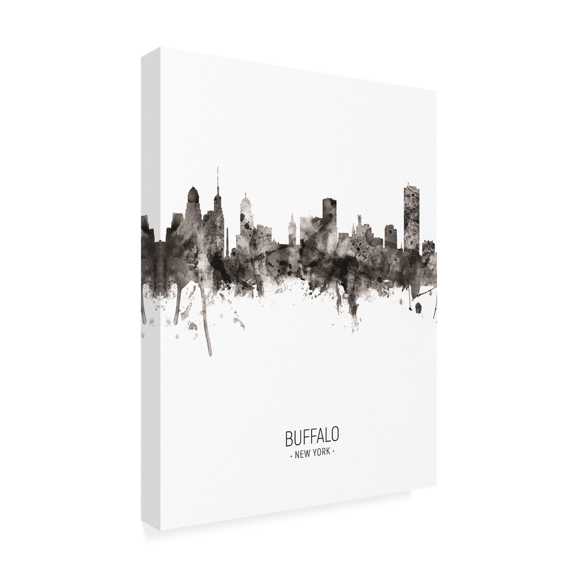 Trademark Fine Art 'Buffalo New York Skyline Portrait II' Canvas Art by Michael Tompsett