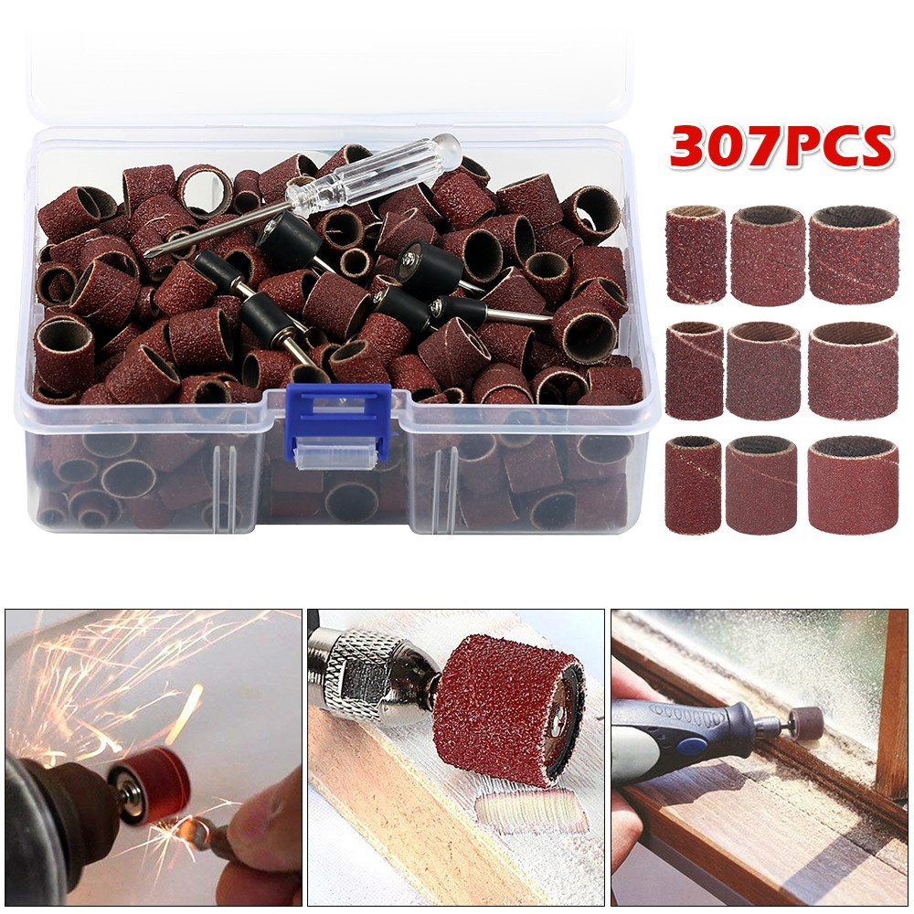 307/252/104pcs Sanding Drum Kit Abrasive Rotary Tools for Nail Drill