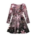 thumbnail image 5 of Suhoaziia Pink Pleat Dress Up Clothes for Little Girls Cherry Blossoms Print Swing Dress Lightweight Thin Jumpskirt Playwear Winter Home Party Playwear with Sleeves 13-14 Years, 5 of 7