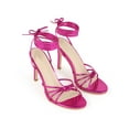 thumbnail image 4 of BLISSFUL STEP Knot Strap Lace Up Stiletto Heel Sandals for Women Hot Pink 5.5, 4 of 8