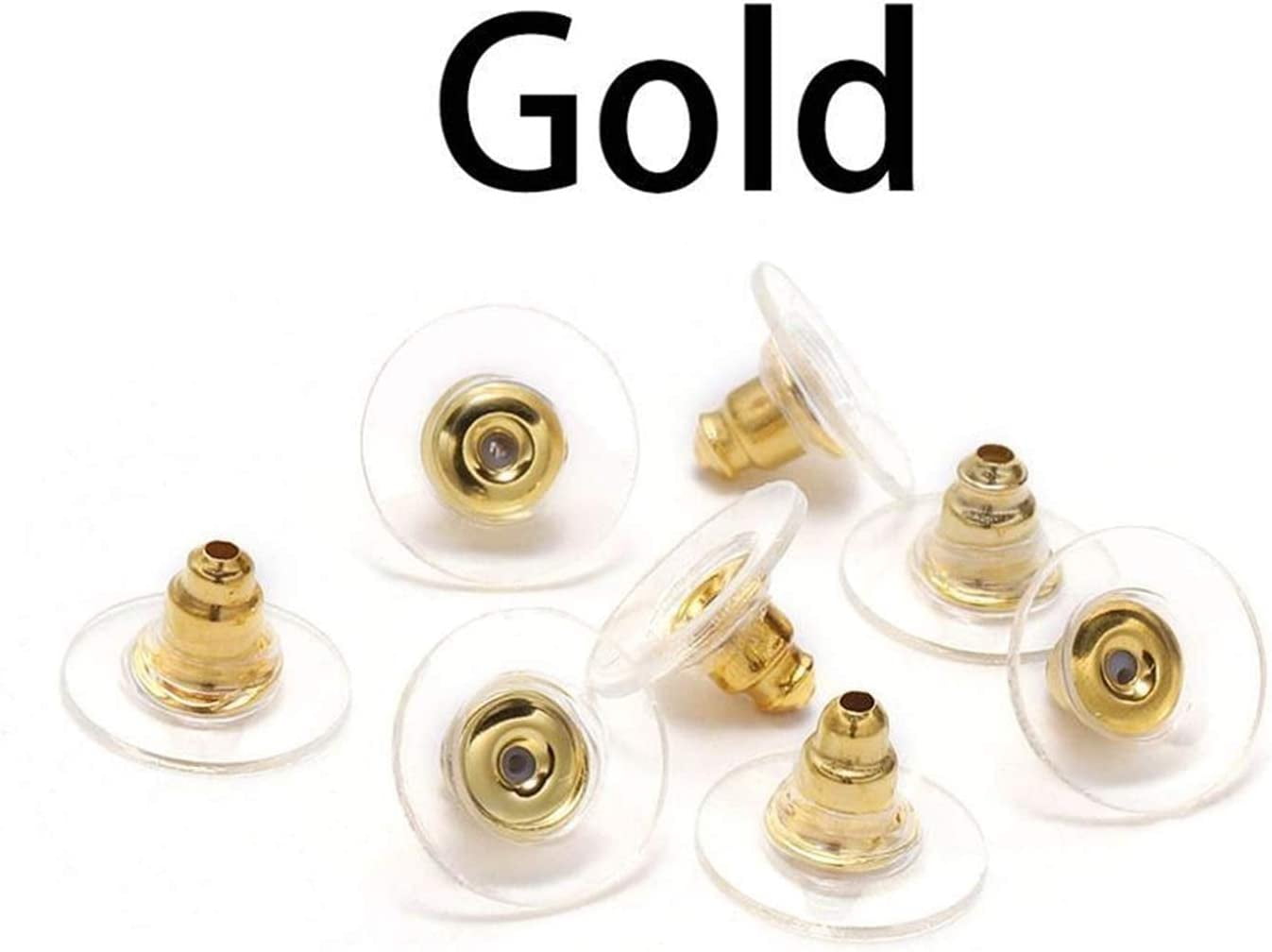 Kinteshun Silicon Rubber Stud Earring Backs,Soft Clear Safety Round Disc  Earnuts Earring Stopper for DIY Jewelry Making Supplies(100pcs）