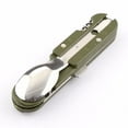 thumbnail image 6 of Hiking Folding Cutlery Travel Kit Green Opener Stainless Steel Utensil Fork Fork Spoon Outdoor Tableware Camping Flatware Spoon (green), 6 of 7