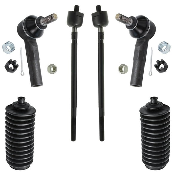 Detroit Axle - Front 6pc Suspension Kit for 1992-1998 Toyota Paseo, 91-99 Tercel, 2 Boots 4 Tie Rods 1991 1992 1993 1994 1995 1996 1997 1998 1999 Replacement