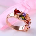 thumbnail image 4 of 18K Rose Gold Plated 7 Color AAA Cz Ring Womens Engagement Wedding Band Size 6-9, 4 of 9