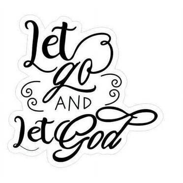 Let Go and Let God Vinyl Decals, Faith Religious Car Stickers, Bible Verse Quote Car Window Bumper Sticker, Transparent5X5inch