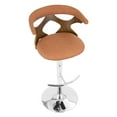 thumbnail image 6 of Gardenia Mid-Century Modern Adjustable Barstool With Swivel In Walnut And Orange, 6 of 6