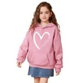 thumbnail image 2 of Hoddies Kids Heart Print Hoodies Long Sleeve Lightweight Pullover Tops Loose Sweatshirt Warm Fall Winter Clothes Girls Clothes 8-9 Years Boys Girls Fashion, 2 of 4