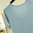 thumbnail image 6 of qolati Womens Tops Pleated Front Round Neck Short Sleeve Shirts Lightweight Casual Modal T-Shirts Classic Fit Summer Basic Tees, 6 of 7