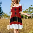 thumbnail image 3 of Santa Suit Merry Christmas Happy Holidays Festive Christmas Jolly Holly Design Sleeveless Dress Dress vintage, 3 of 7