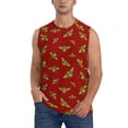 thumbnail image 2 of Lsque Hohey Bee Golden Print Men's Cotton Blend Sleeveless Muscle Shirts (S-3XL)- Moisture Wicking, Odor Protection, UPF 30+,XX-Large, 2 of 8