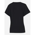 thumbnail image 3 of Women's V Neck T Shirts Casual Rolled Short Sleeve Side Split Summer Tops Loose Fit, 3 of 5