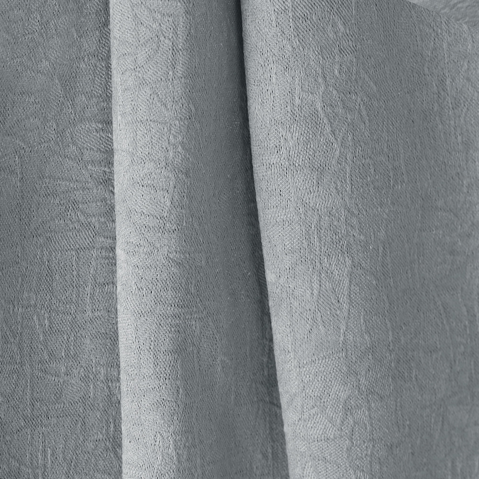 Superior Senna Blackout Curtains Set of 2, Grommet Header Curtain Panel Pair, Chrome, 52"W x 63"L