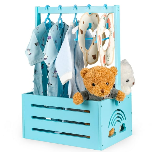 Armario de madera Lavuash para bebés, 34 x 17 x 23 cm, color azul