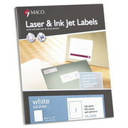 MACO White Laser/Inkjet Full-Sheet Identification Labels ,LABEL,LASER,8.5X11,WE,1C
