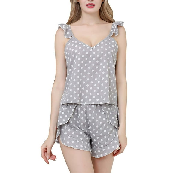 Sngxgn Womens Pajama Set Long Sleeve Sleepwear Print Nightwear Soft Pjs Lounge Sets with Pockets(Grey,L)