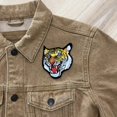 thumbnail image 2 of Tigre Chat Puma Jaguar Animal Animal Animal Tête Fer sur des Taches Brodées, Jaune, Moyen, 2 of 2