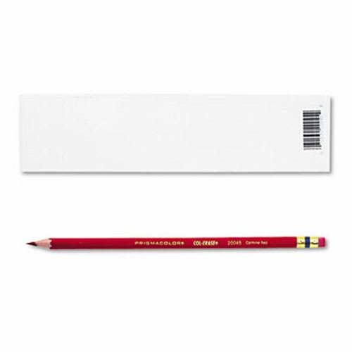 Prismacolor ColErase Pencil w/Eraser, Carmine Red Lead/Barrel, Dozen