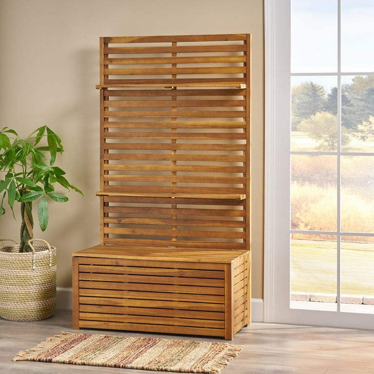 Noble House Kenya Indoor Wooden Hall Tree Teak Finish