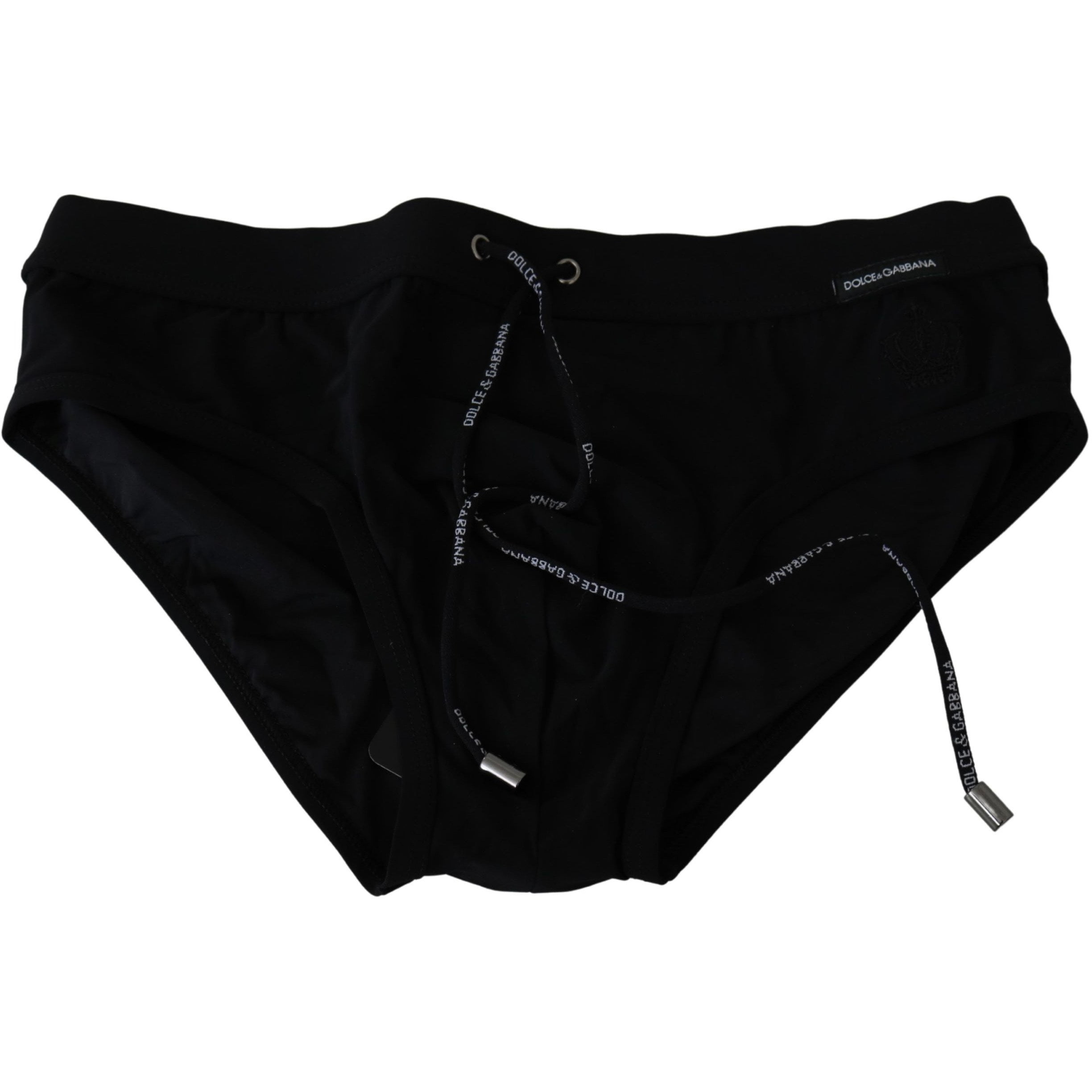DOLCE & GABBANA Swimwear Nylon Stretch Black Beachwear Briefs IT6/L RRP $250
