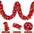 thumbnail image 6 of Scidweet Christmas Garlands Decorations, 2 Pcs 32.8 ft Pre Lit Xmas Garland with Lights for Indoor Outdoor Christmas Tree Party Holiday Xmas Decor, Red, 6 of 8