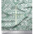 thumbnail image 1 of Soimoi Japan Crepe Satin Fabric Square & Damask Patchwork Print Fabric by The Yard 42 Inch Wide, 1 of 1