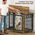 thumbnail image 4 of POAO 90% Pre-Installed Moveable XL Dog Crate for Training, 41"Chew-Resistant Dog Crate Furniture with Top-Access Teasing/Feeding Doors for Large Dog, 4 of 7