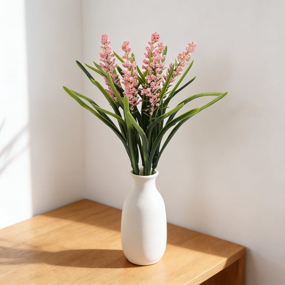 Flores artificiales de lavanda para decoración escandinava del hogar | Ramo de plástico realista para colocar sobre una mesa o jarrón | Arreglo floral artificial para sala de estar, dormitorio