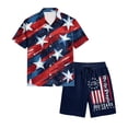 thumbnail image 6 of Men's 4th of July 2 Piece Outfits Patriotic Beach Cruise Button Down Shirts Shorts Sets US 250 Years Anniversary Travel Clothes, 6 of 6