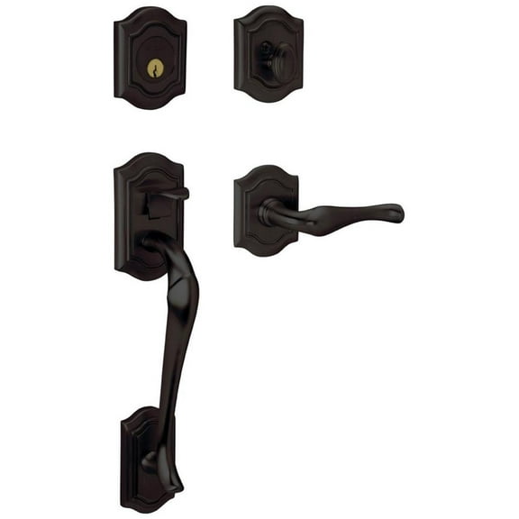 Baldwin 85327.Lent Bethpage Left Handed Single Cylinder Handleset - Bronze