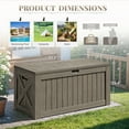 thumbnail image 7 of Devoko 120 Gallon Outdoor Patio Box Deck Plastic Resin Storage Box Backyard, Light Brown, 7 of 7