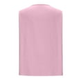 thumbnail image 4 of JSheng Womens Summer Sleeveless Tops Trendy Solid Color V-Neck Button Sleeveless Loose Comfy Shirt Top Pink L, 4 of 4
