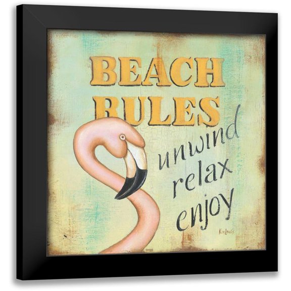 Lewis, Kim 15x15 Black Modern Framed Museum Art Print Titled - Beach Rules